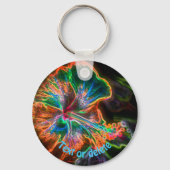 Hibiscus Abstracte Art Flower Personalized Sleutelhanger (Voorkant)