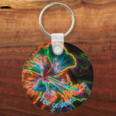 Hibiscus Abstracte Art Flower Personalized Sleutelhanger (Achterkant)