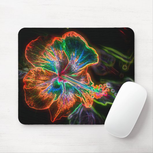 Hibiscus Abstracte ventilatorkunst Muismat (Met muis)