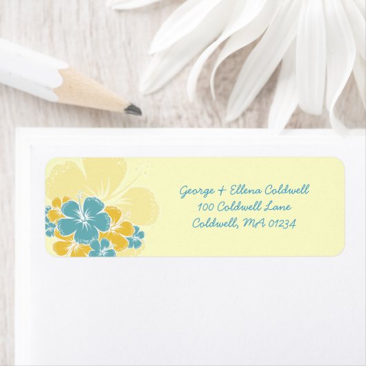 Hibiscus Address Label Stickers (Insitu)