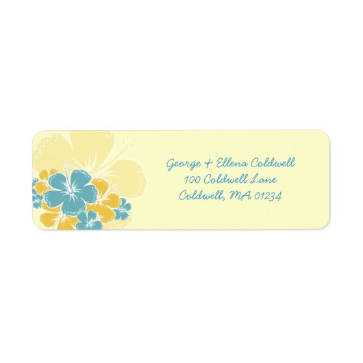 Hibiscus Address Label Stickers (Voorkant)