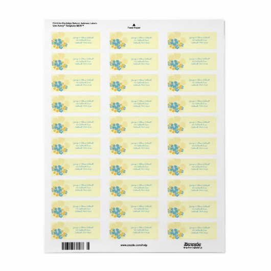 Hibiscus Address Label Stickers (Full Sheet)