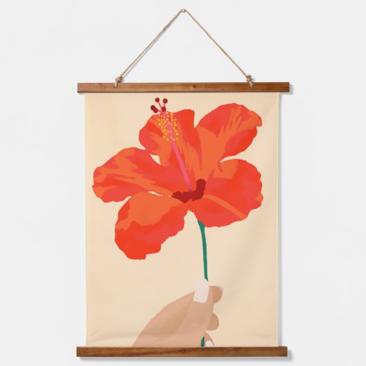 Hibiscus-affectie Hangend Wandkleed (Voorkant)