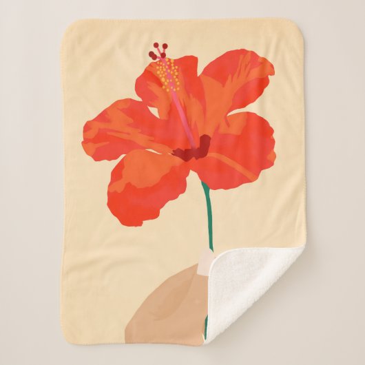 Hibiscus-affectie Sherpa Deken (Voorkant)