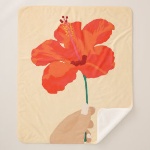 Hibiscus-affectie Sherpa Deken