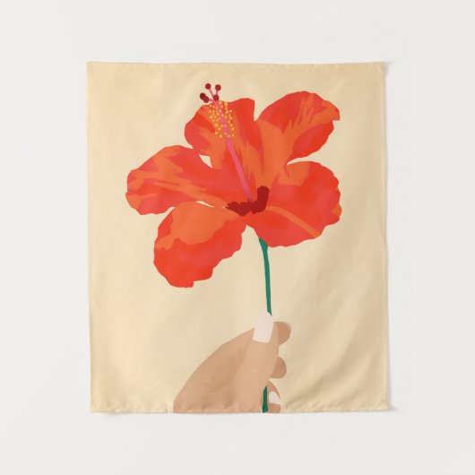 Hibiscus-affectie Wandkleed (Voorkant)