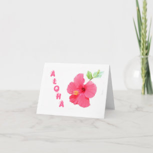 Hibiscus ALOHA Customizable Greeting Card Kaart