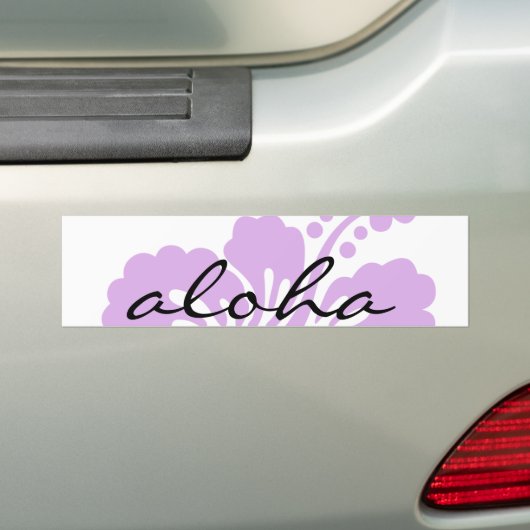 hibiscus aloha flower lavender bumpersticker (Op auto)