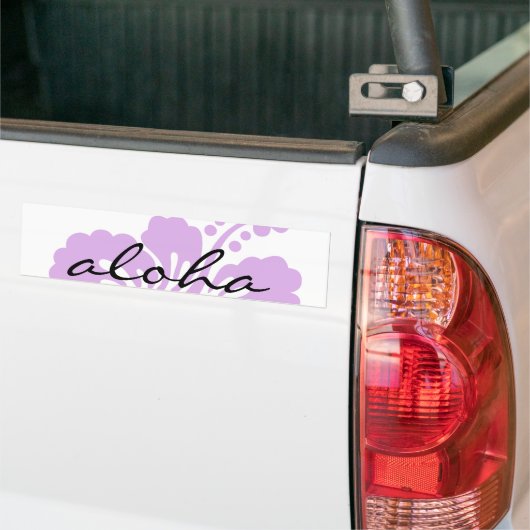 hibiscus aloha flower lavender bumpersticker (Op Truck)