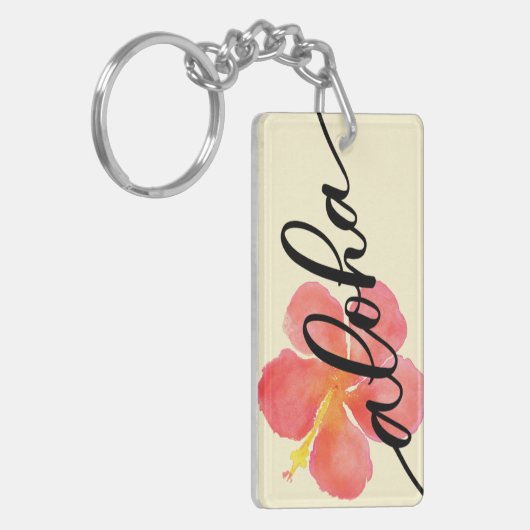 Hibiscus Aloha Sleutelhanger (Voorkant Links)