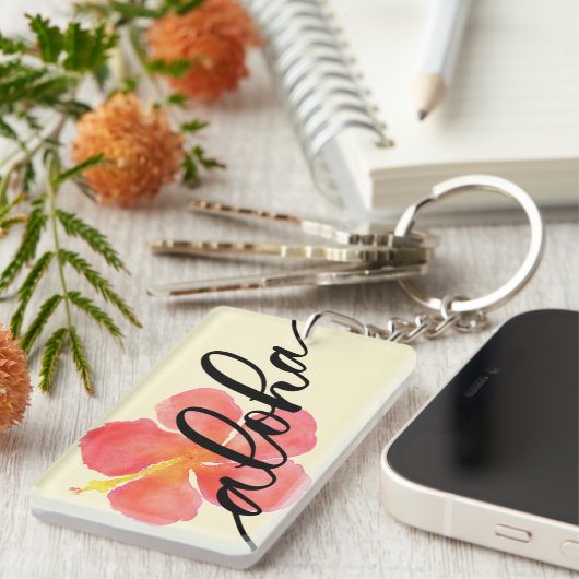 Hibiscus Aloha Sleutelhanger (Voorkant Rechts)