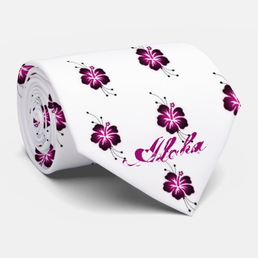 Hibiscus Aloha Stropdas (Opgerold)