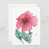 Hibiscus ansichtkaart briefkaart (Voorkant / Achterkant)