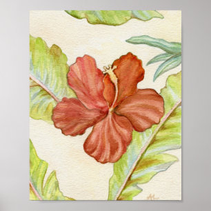 Hibiscus Art afdrukken 8x10 Poster