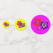 HIbiscus Art Tropical Art Table Confetti (Achterkanten)