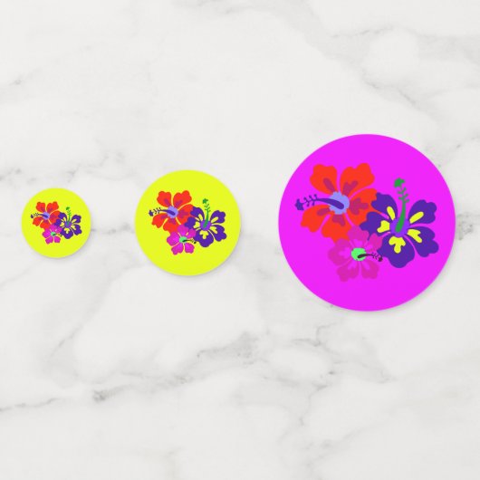 HIbiscus Art Tropical Art Table Confetti (Achterkanten)