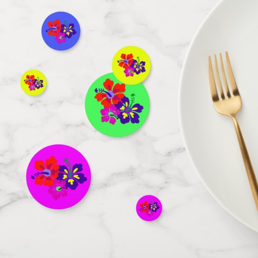 HIbiscus Art Tropical Art Table Confetti (Groep)