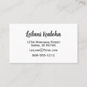 Hibiscus batik patroon pono vibes tropisch visitekaartje (Achterkant)