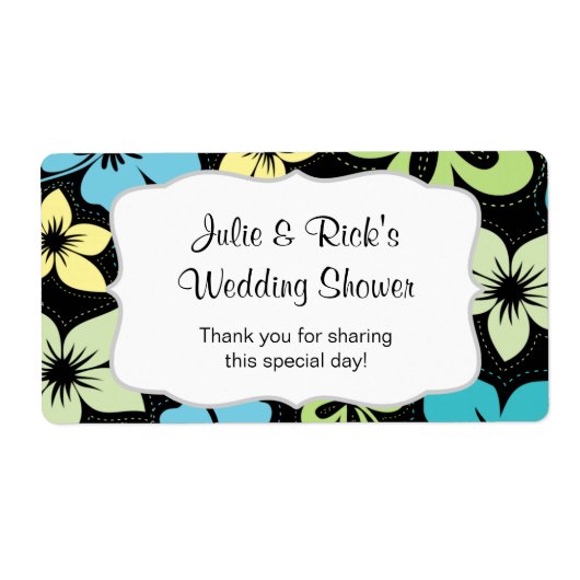 Hibiscus Beach Luau Waterfles - pas het aan! Etiket (Voorkant)