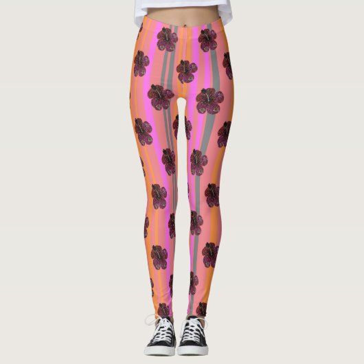 Hibiscus beads Mosaic Pattern Legging (Voorkant)