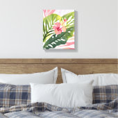 Hibiscus Beauty | Waterverf van tropische bloemen Canvas Afdruk (Insitu (Slaapkamer))