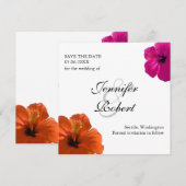 Hibiscus Bewaar de Datum Uitnodiging (Voorkant / Achterkant)