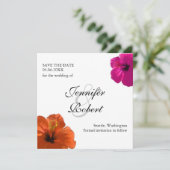 Hibiscus Bewaar de Datum Uitnodiging (Staand voorkant)