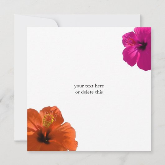 Hibiscus Bewaar de Datum Uitnodiging (Achterkant)