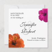 Hibiscus Bewaar de Datum Uitnodiging (Voorkant)