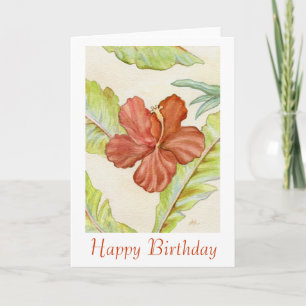 Hibiscus Birthday Card Kaart