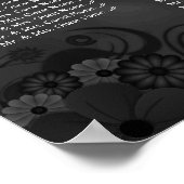 Hibiscus Black Floral Wedding Table Seating Charts Poster (Hoek)