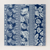 Hibiscus, bladeren: Hawaïaans ornament behang. Legpuzzel (Horizontaal)