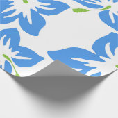Hibiscus Blauw Bloemen Bloemen Schattige Cadeaupapier (Hoek)