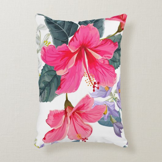 Hibiscus bloem Accent Kussen (Voorkant(Verticaal))