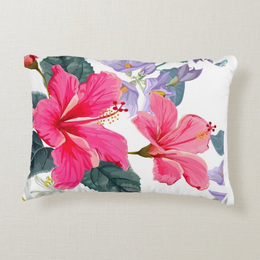 Hibiscus bloem Accent Kussen (Achterkant)