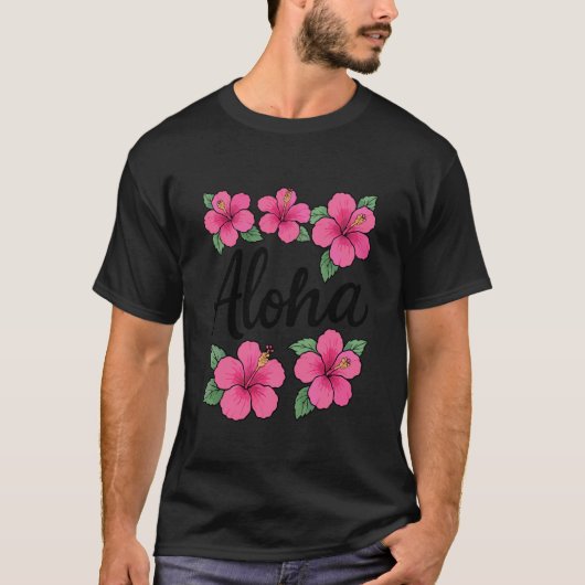 Hibiscus Bloem Aloha T-shirt (Voorkant)