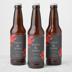 Hibiscus bloem Bierfles Etiket