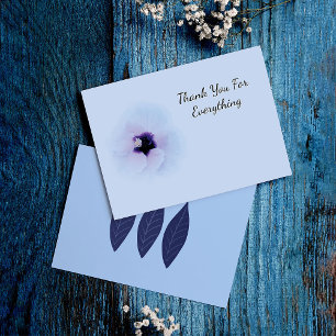 Hibiscus Bloem-Blauwe Achtergrond Ontwerp Bedankkaart