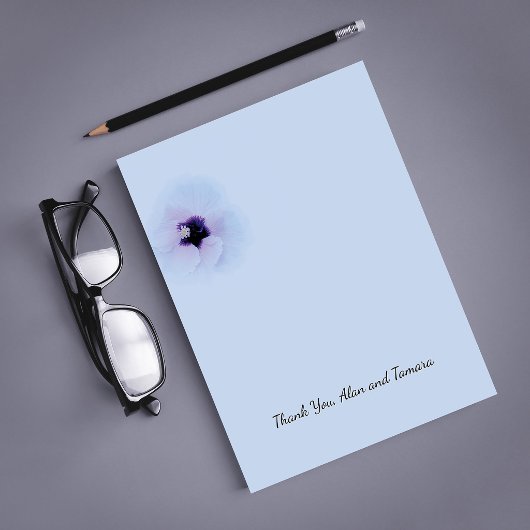 Hibiscus Bloem-Blauwe Achtergrond Ontwerp Notitieblok