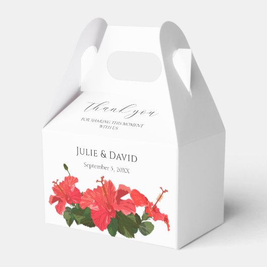Hibiscus Bloem Bruiloft Dank u Favor Box Bedankdoosjes (Achterkant)