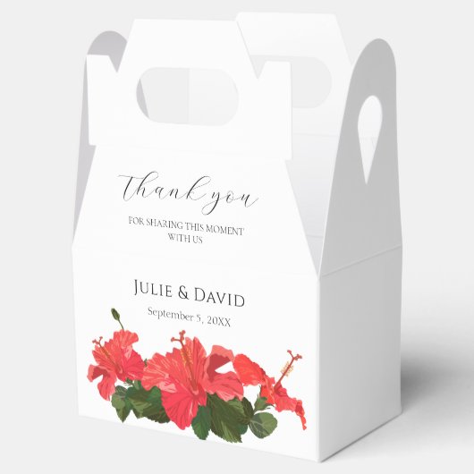Hibiscus Bloem Bruiloft Dank u Favor Box Bedankdoosjes (Geopend)