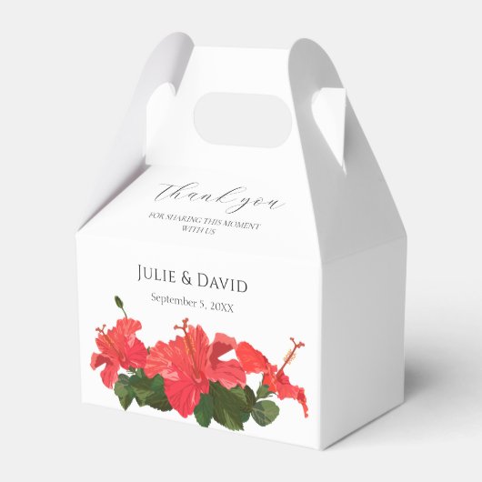 Hibiscus Bloem Bruiloft Dank u Favor Box Bedankdoosjes (Voorkant Zijde)