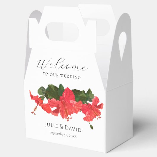 Hibiscus Bloem Bruiloft Favor Box Bedankdoosjes (Geopend)