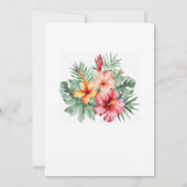 Hibiscus Bloem Bruiloftsontwerp Kaart (Achterkant)