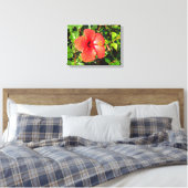Hibiscus bloem canvas afdruk (Insitu (Slaapkamer))