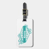 Hibiscus bloem embleem bagagelabel (Voorkant verticaal)