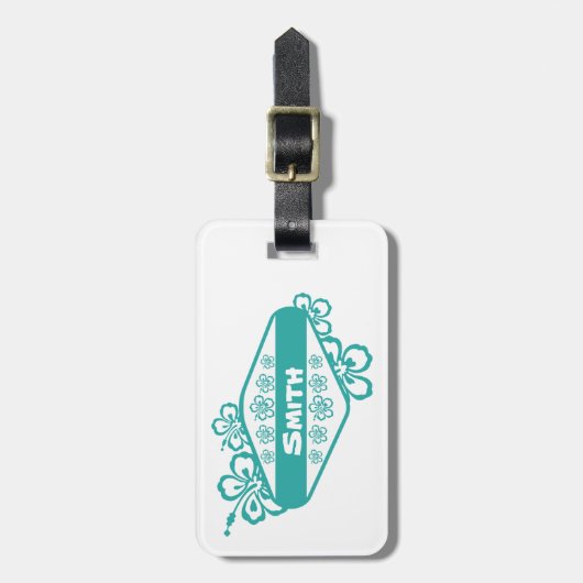 Hibiscus Bloem Embleem Bagagelabel (Voorkant verticaal)