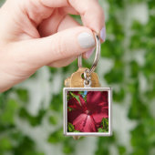 Hibiscus Bloem en Blue Sky Sleutelhanger (Hand)