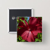 Hibiscus Bloem en Blue Sky Vierkante Button 5,1 Cm (Voorkant /achterkant)