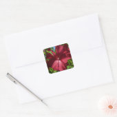 Hibiscus Bloem en Blue Sky Vierkante Sticker (Envelop)